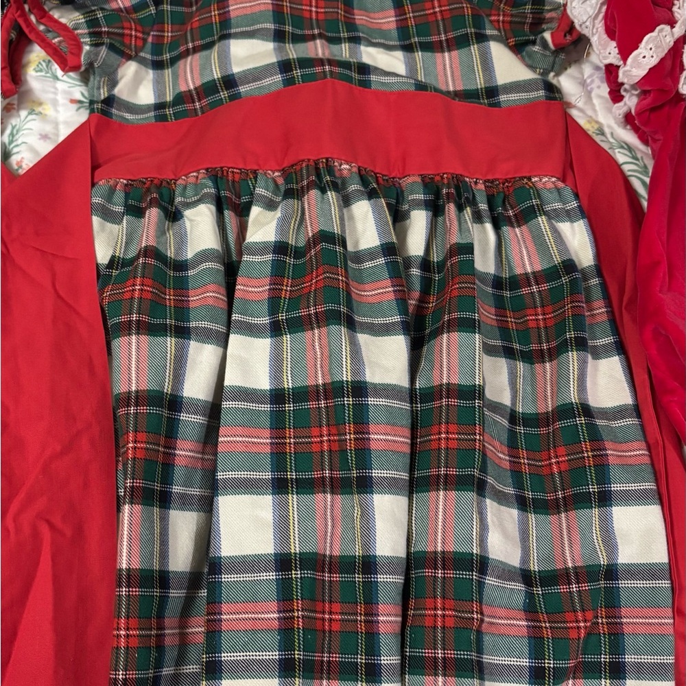 The Beaufort Bonnet Company Red and Green Plaid Kids Dress